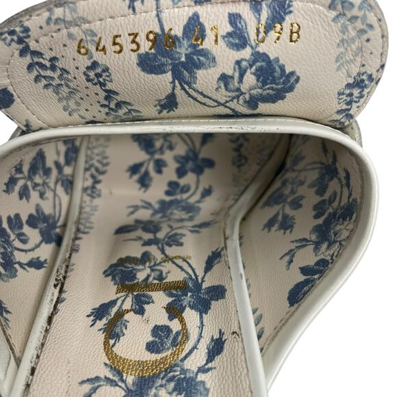 Gucci Cordovan Horsebit Open Toe Platform Slide Sandal Dusty White Size 41 - Picture 12 of 14